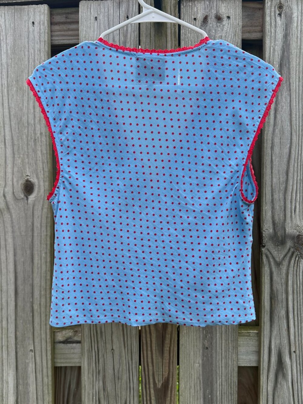 Reformation Cherry Top Summertime Dot Blue Polka Dot 6 - Picture 4 of 6